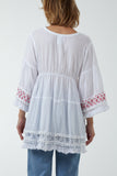 Gold Detailing Tassel Tiered Top For Women  - Dropwear