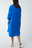 V-Neck Collared Midi Dress For Women  - Dropwear
