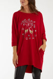 Sequin Glasses Pockets Sweatshirt Dress For Women  - Dropwear