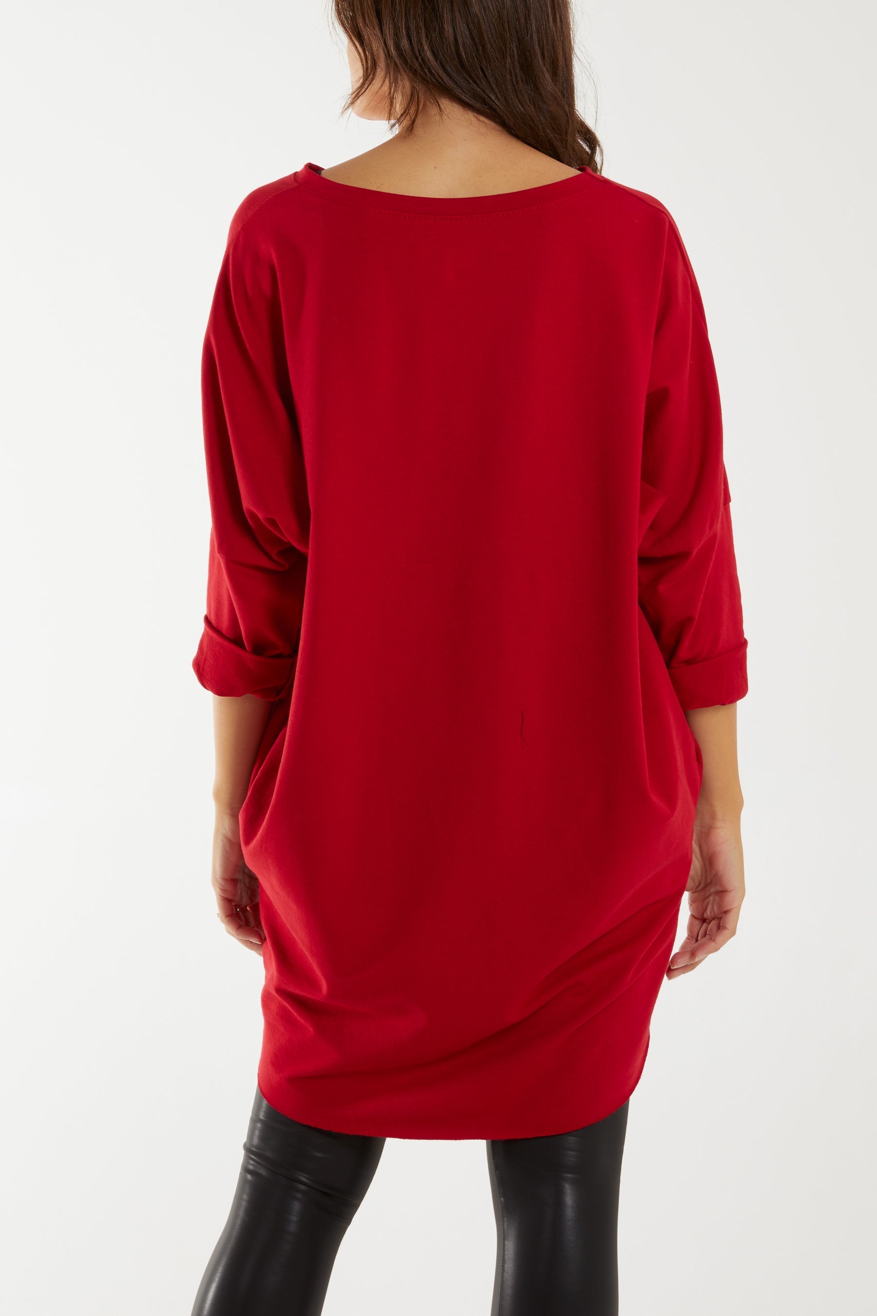 Sequin Glasses Pockets Sweatshirt Dress For Women  - Dropwear