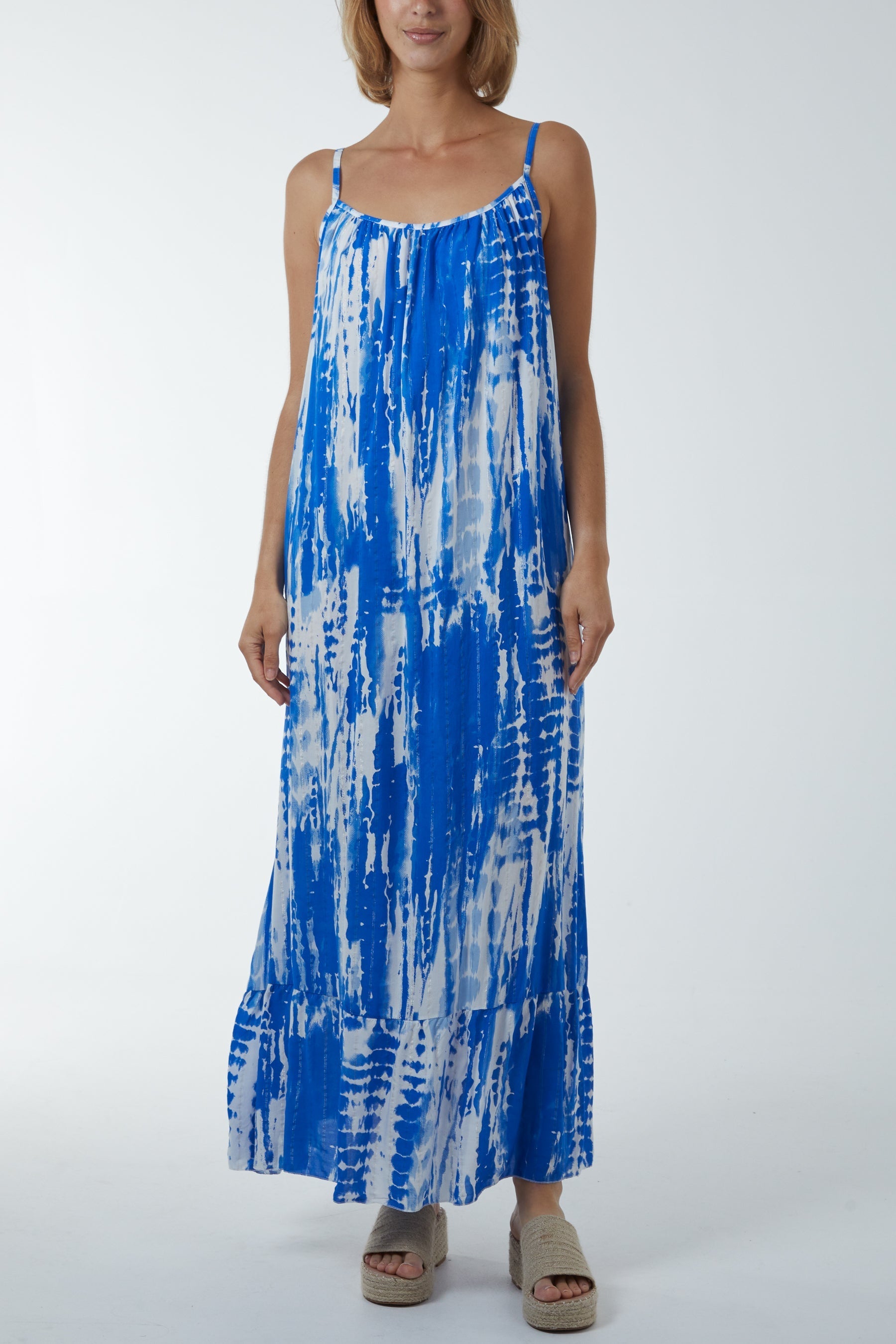 Tie Dye Cami Maxi Dress For Women  - Dropwear