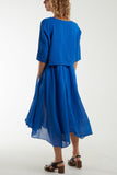 Hot Pink 2 In 1 Crop Top & Cami Linen Dress For Women ONE SIZE - Dropwear