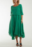 2 In 1 Crop Top & Cami Linen Dress