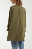White Flounce Poly Crepe Oversized Shirt For Women ONE SIZE - Dropwear