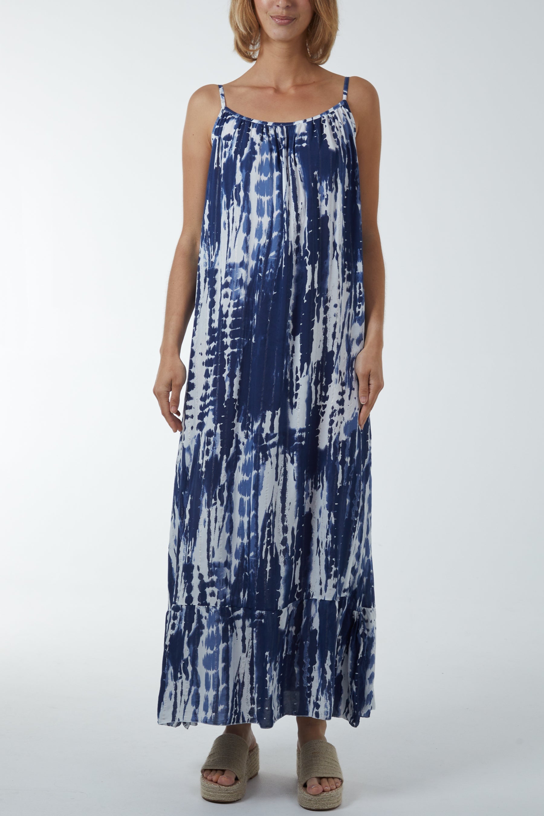 Fuchsia Tie Dye Cami Maxi Dress For Women ONE SIZE - Dropwear