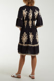 Shirred Bodice Printed Mini Dress For Women  - Dropwear