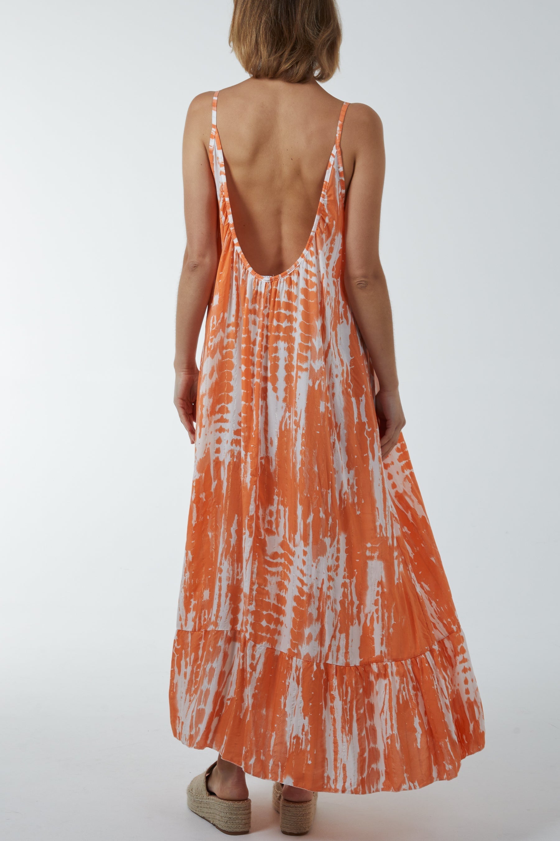 Royal Blue Tie Dye Cami Maxi Dress For Women ONE SIZE - Dropwear