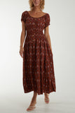 Purple Moroccan Print Tiered Maxi Dress For Women ONE SIZE - Dropwear