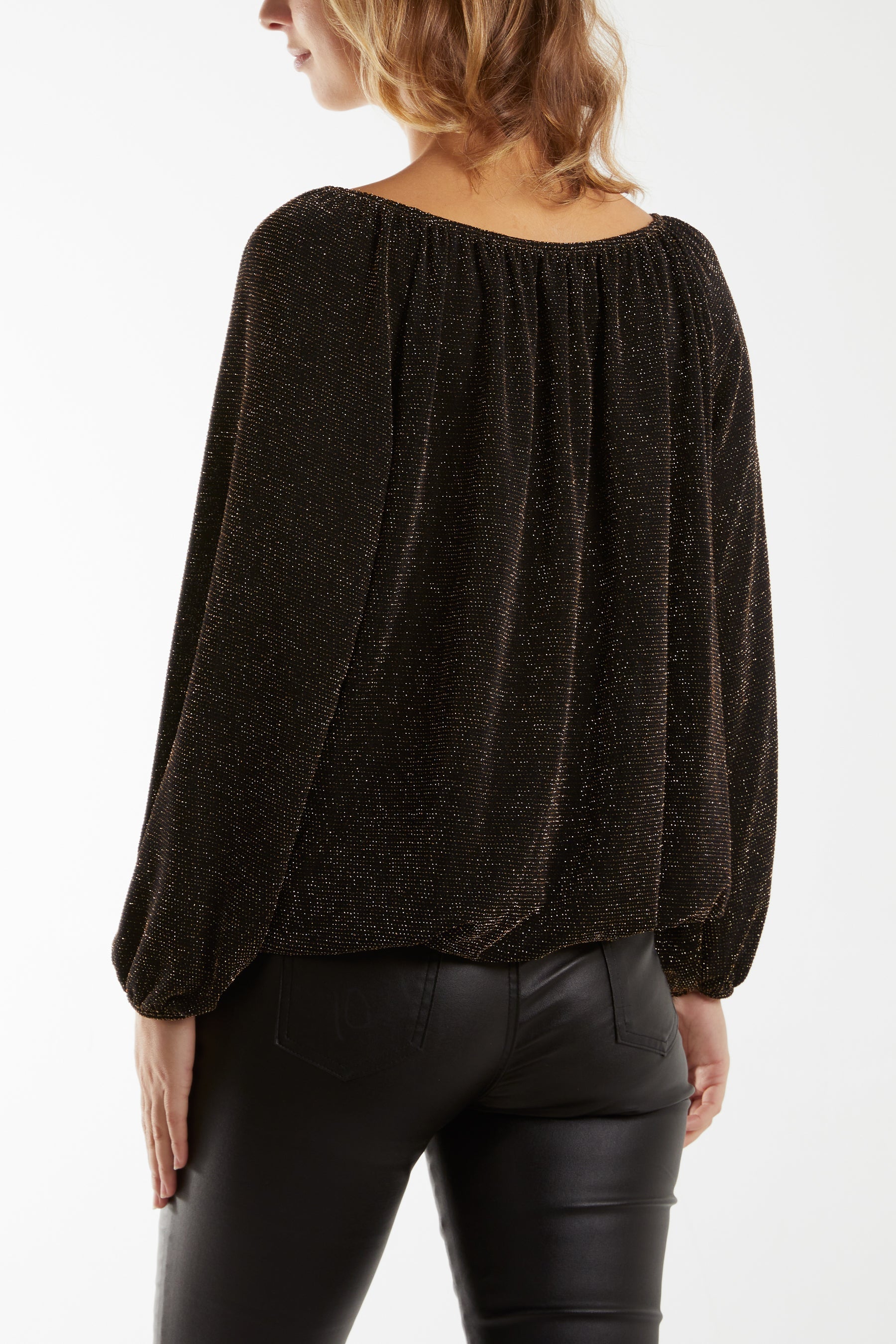 Glitter Bow Blouse For Women  - Dropwear