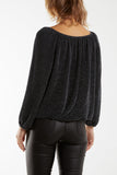 Glitter Bow Blouse For Women  - Dropwear