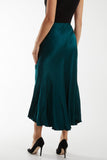 Petrol Waistband Satin Midi Skirt For Women ONE SIZE - Dropwear