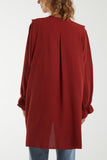 Jade Flounce Poly Crepe Oversized Shirt For Women ONE SIZE - Dropwear