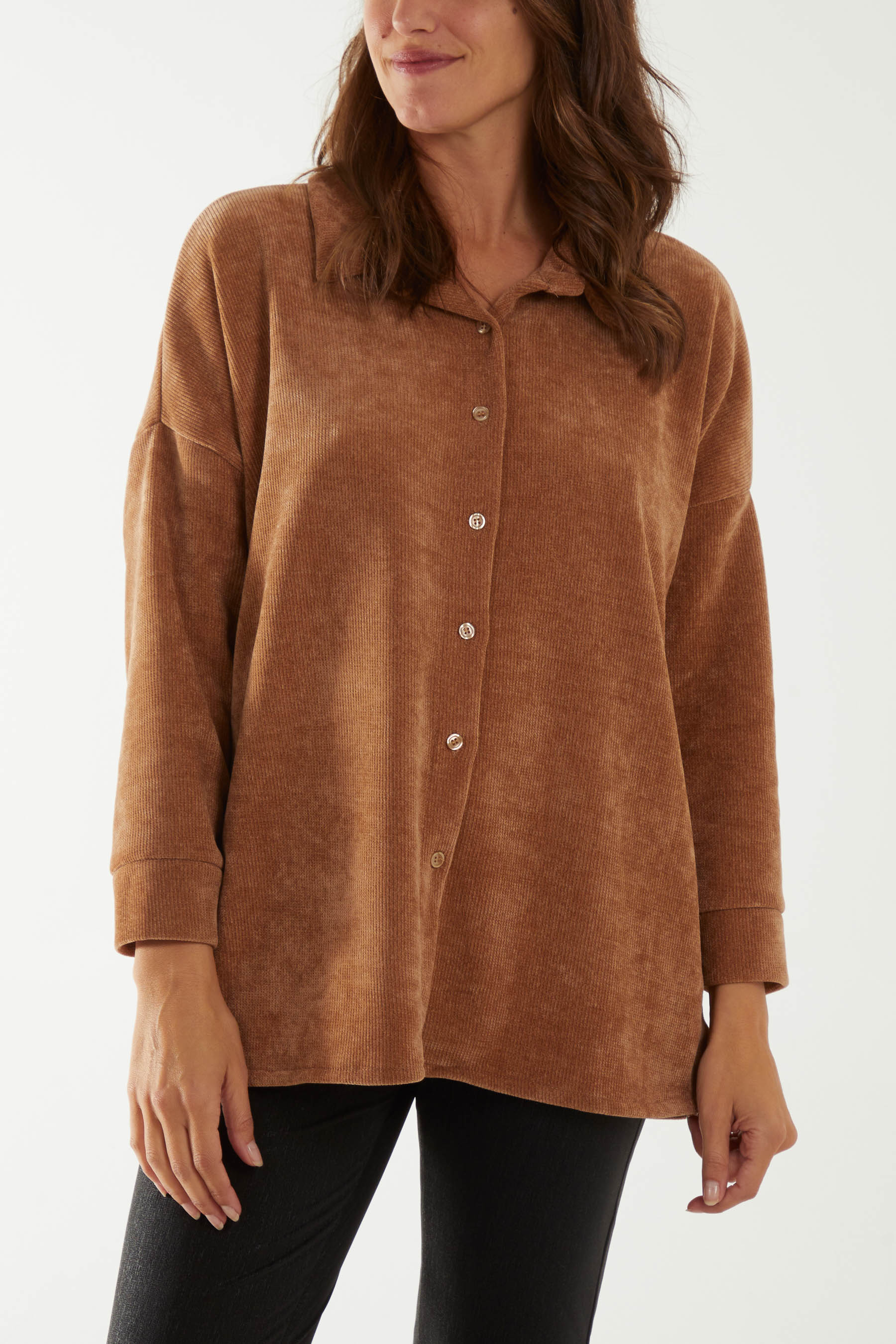 Oversized Corduroy Shirt For Women  - Dropwear