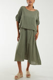Stone Cami Dress with Crop T Shirt Overlay For Women ONE SIZE - Dropwear