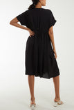 V-Neck Short Sleeve Tiered Midi Dress For Women  - Dropwear