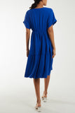 V-Neck Short Sleeve Tiered Midi Dress For Women  - Dropwear