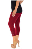 Dark Grey Plus Size 3/4 Butterfly Sequin Leggings For Women 20-22 - Dropwear