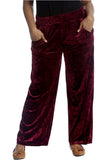 Green Velour Velvet Wide Flared Leg Pocket Palazzo For Women 12-14 - Dropwear