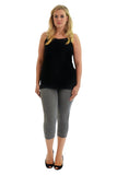 Cerise Plus Size 3/4 Length Cropped Leggings For Women 16-18 - Dropwear