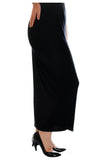 Mocha Plus Size Plain Long Ladies Stretch Maxi Skirt For Women 22-24 - Dropwear
