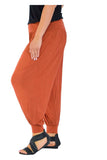 Dark Green Plus Size Harem Trousers Full Length For Women 20-22 - Dropwear
