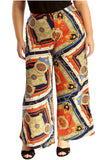 Plus Size Baroque Paisley Print Palazzo Trouser For Women  - Dropwear