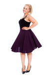 Red Flared Elastic Waist Skater Skirt For Women 22-24 - Dropwear