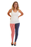 Usa Print Plus Size USA Flag Print Leggings For Women 16-18 - Dropwear
