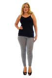Womens Dogtooth Long Leggings For Women  - Dropwear