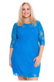 Cerise Lace Lined 3/4 Knee Length Dress For Women 18 - Dropwear