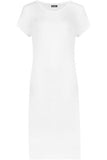 Plain Short Sleeve Jersey Midi Dress For Women  - Dropwear