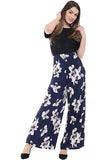White Lily Floral Plus Size White Lily Floral Print Palazzo Trouser For Women 16-18 - Dropwear