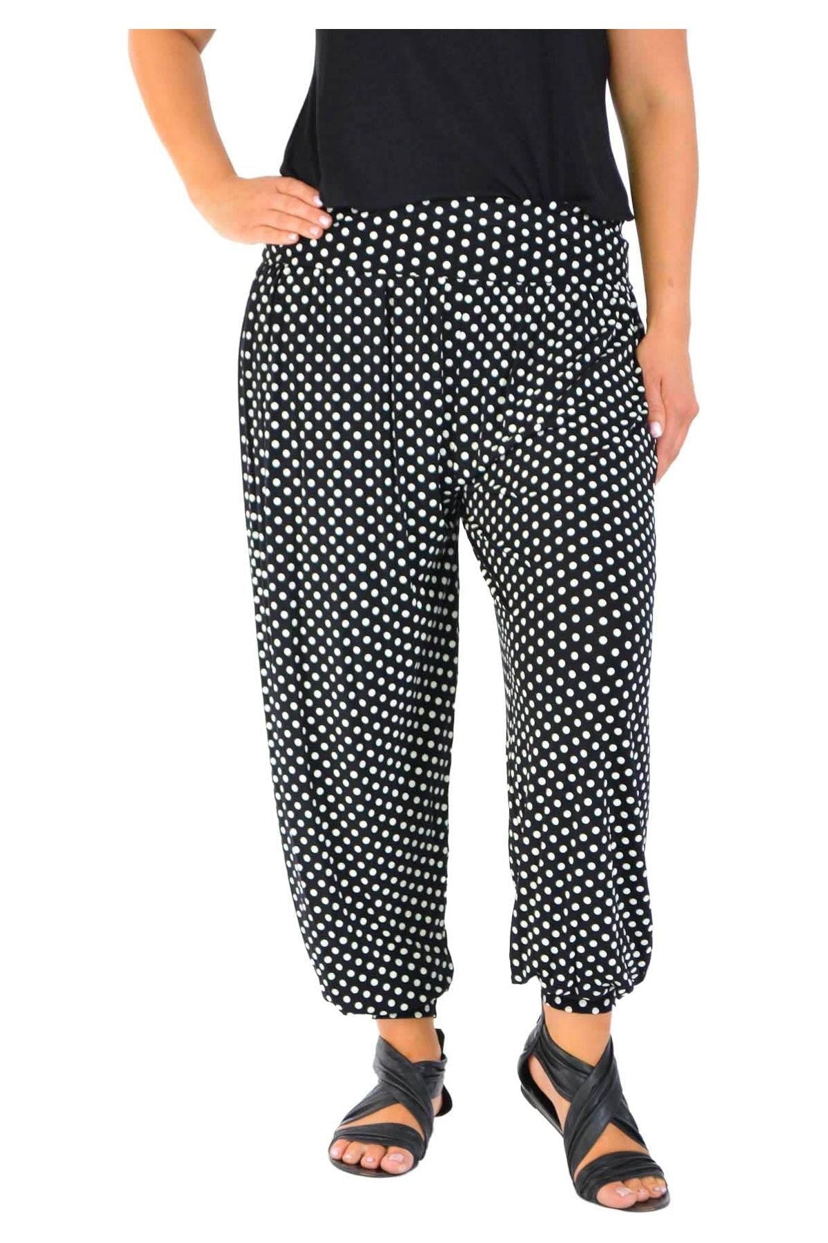 Plus Size Polka Dot Print Harem Trouser For Women  - Dropwear