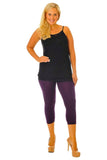 White Plus Size 3/4 Length Cropped Leggings For Women 24-26 - Dropwear