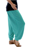Green Spot Plus Size Polka Dot Print Harem Trouser For Women 16-18 - Dropwear