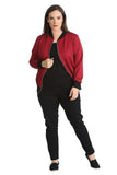 Brown Plain Bomber Jacket Sleeve Top For Women 22-24 - Dropwear