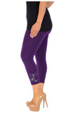 Dark Grey Plus Size 3/4 Butterfly Sequin Leggings For Women 16-18 - Dropwear