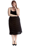 Yellow Floral Plus Size Yellow Floral Print Midi Skirt For Women 28-30 - Dropwear