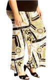 Plus Size Baroque Paisley Print Palazzo Trouser For Women  - Dropwear