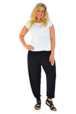 Black Plus Size Harem Trousers Full Length For Women 16-18 - Dropwear