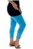 Black Plus Size 3/4 Butterfly Sequin Leggings For Women 28-30 - Dropwear