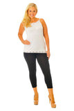 Black Plus Size 3/4 Length Cropped Leggings For Women 20-22 - Dropwear