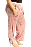 Velour Velvet Wide Flared Leg Pocket Palazzo For Women  - Dropwear