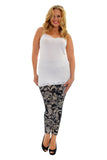 Paisley Plus Size Paisley  Print Leggings For Women 20-22 - Dropwear