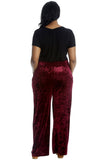 Velour Velvet Wide Flared Leg Pocket Palazzo For Women  - Dropwear