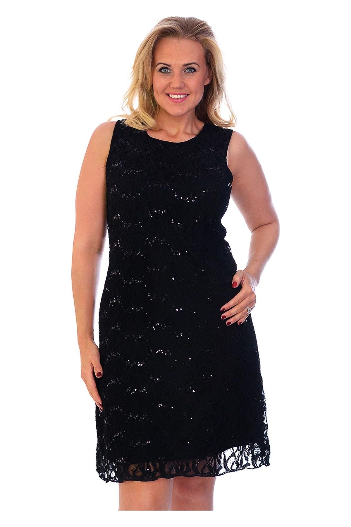 Black Flapper Lace Dress For Women 12-14 - Dropwear