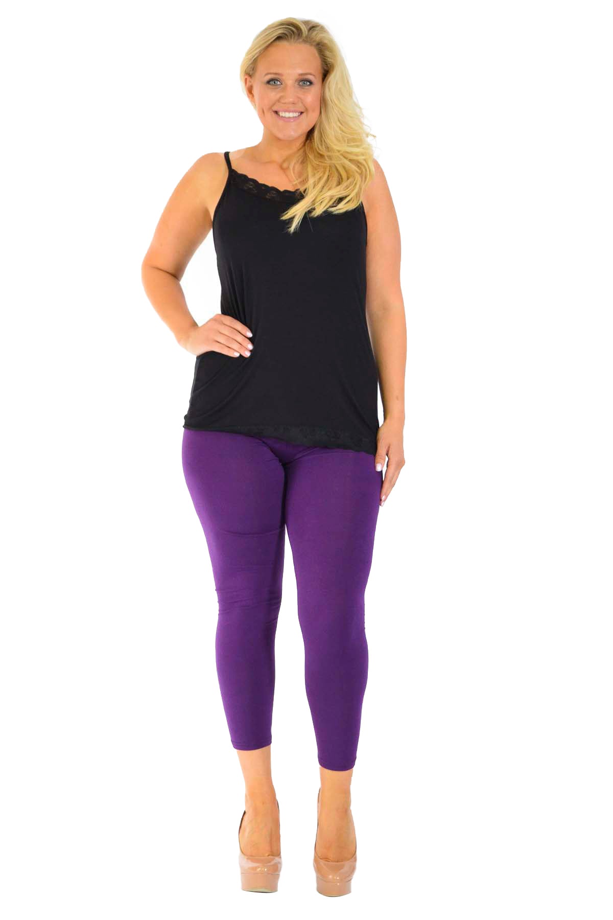 Dark Grey Plus Size Plain Long Leggings For Women 20-22 - Dropwear