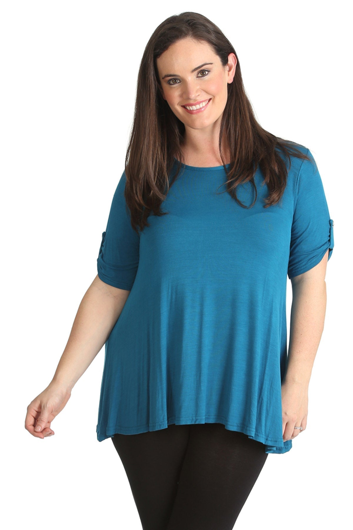 Red Womens Scoop Neck Flared Ladies Plain Tops For Women 16 - Dropwear