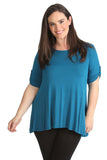 Red Womens Scoop Neck Flared Ladies Plain Tops For Women 16 - Dropwear