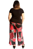 Red Leopard Chain Plus Size Red Leopard Chain Print Palazzo Trouser For Women 24-26 - Dropwear
